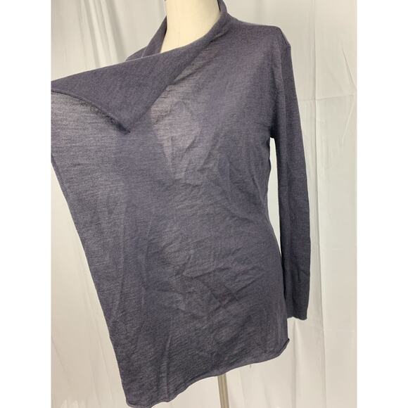 Eileen Fisher Charcoal Gray Waterfall Cardigan Sweater Merino Wool SZ XS READ! - Picture 2 of 10